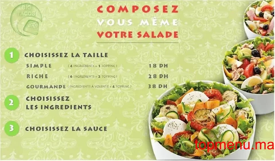 Restaurant Big Tacos menu page 4 Big Tacos menu page 4