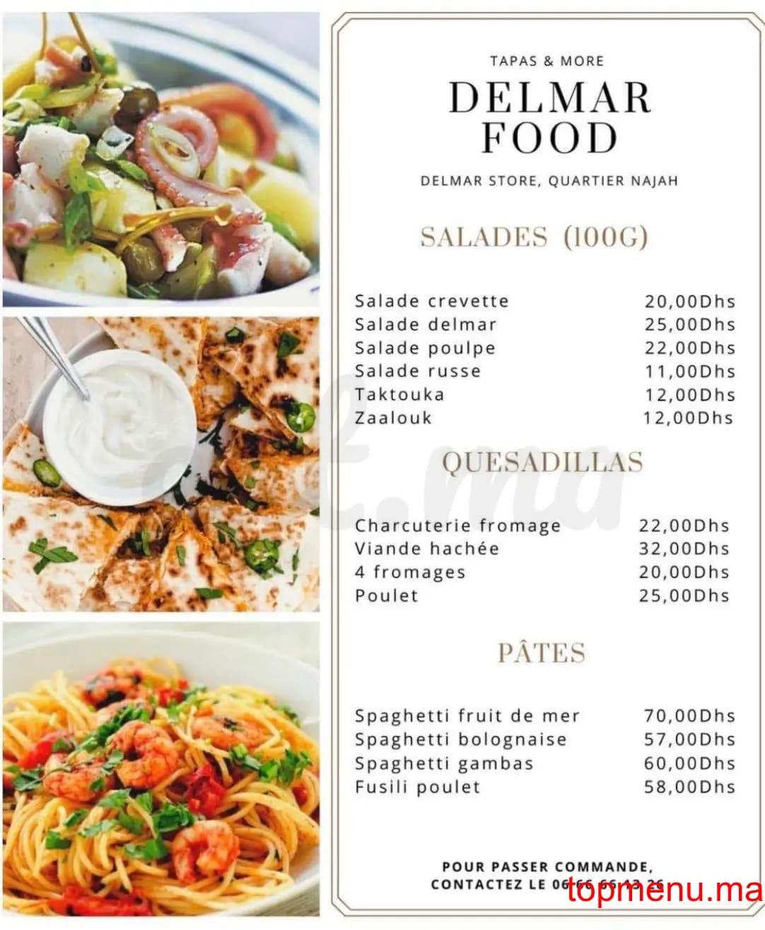 Restaurant Delmar food menu page 1 Delmar food menu page 1
