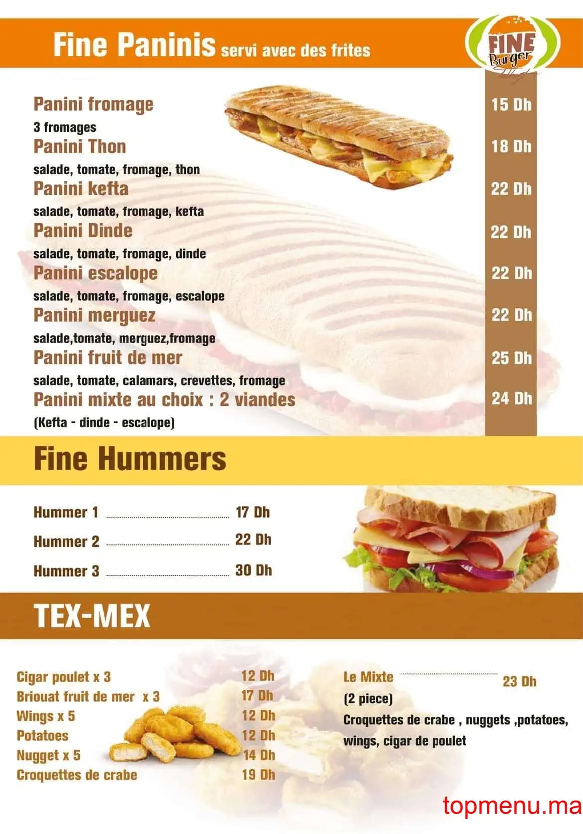 Restaurant Fine Burger Talborjt menu page 4 Fine Burger Talborjt menu page 4