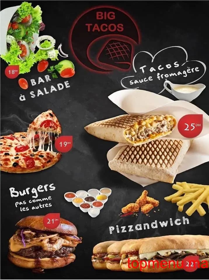 Restaurant Big Tacos menu page 2 Big Tacos menu page 2