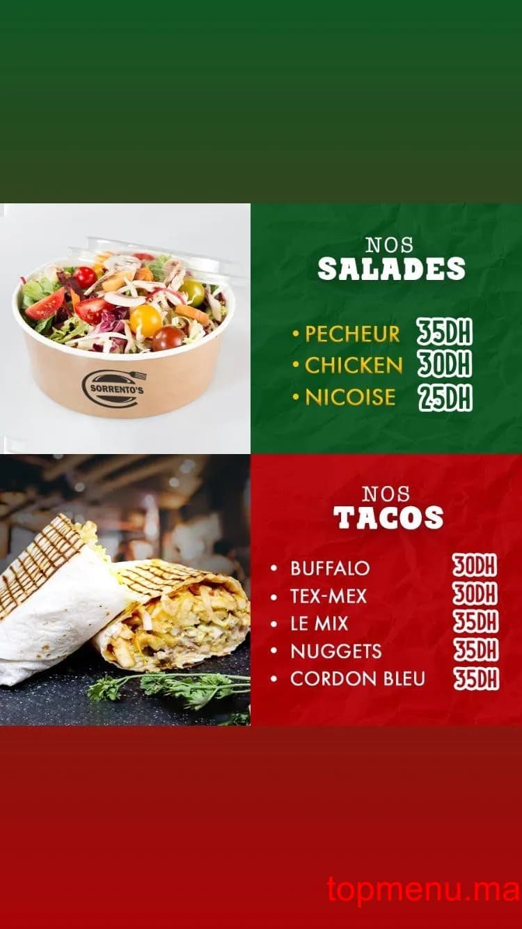 Restaurant Sorrento’s menu page 1 Sorrento’s menu page 1