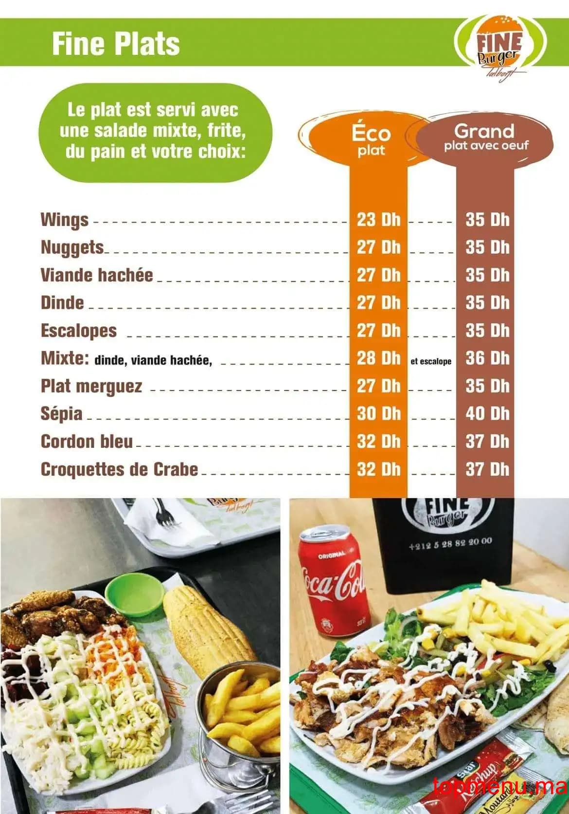 Restaurant Fine Burger Talborjt menu page 5 Fine Burger Talborjt menu page 5