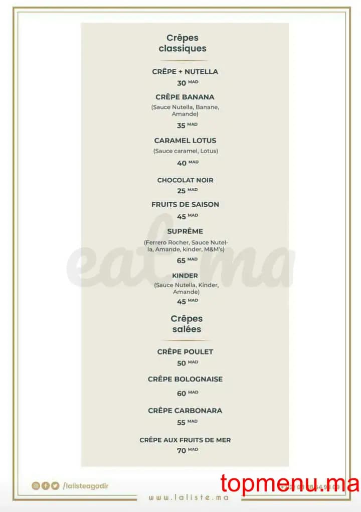 Restaurant La liste Agadir menu page 6 La liste Agadir menu page 6