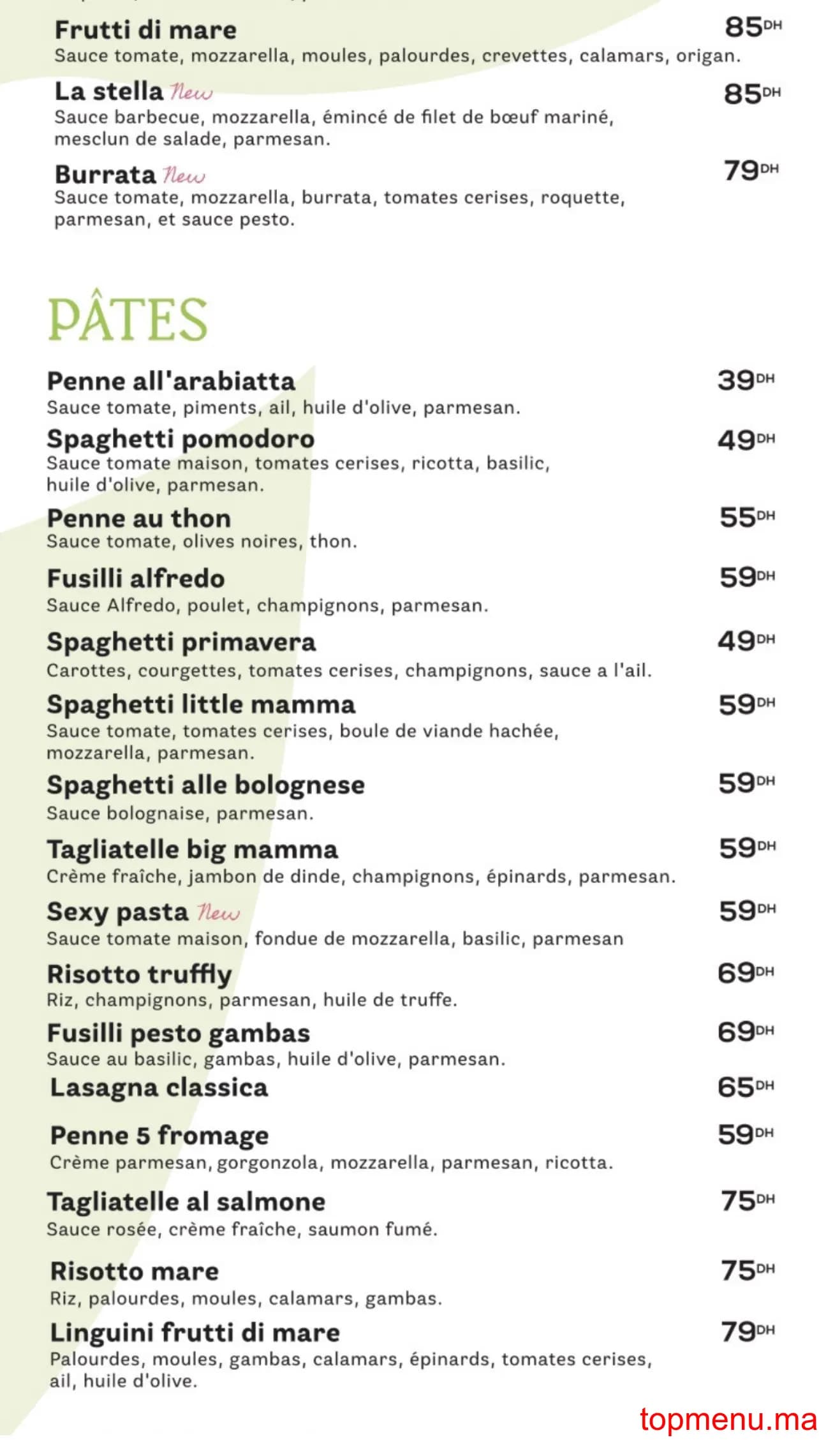 Restaurant Little Mamma menu page 3 Little Mamma menu page 3