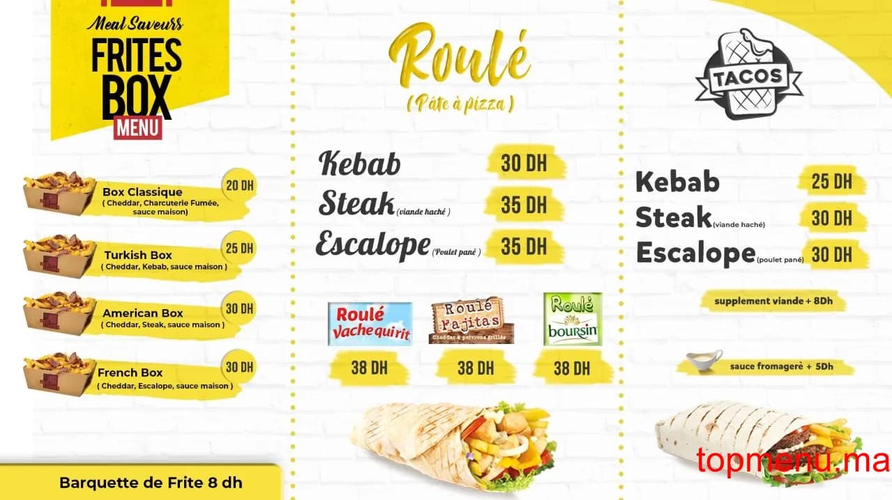 Restaurant Meal Saveurs menu page 2 Meal Saveurs menu page 2