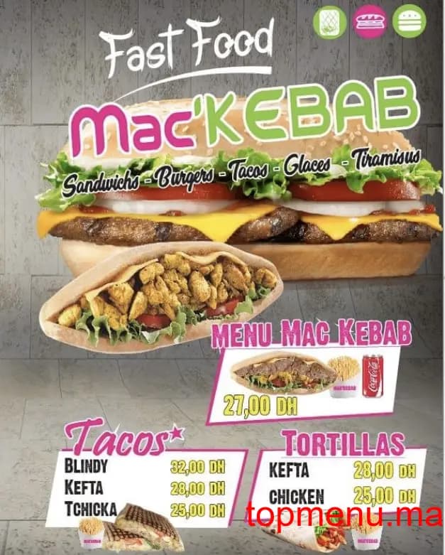 Restaurant Mac’Kebab menu page 1 Mac’Kebab menu page 1