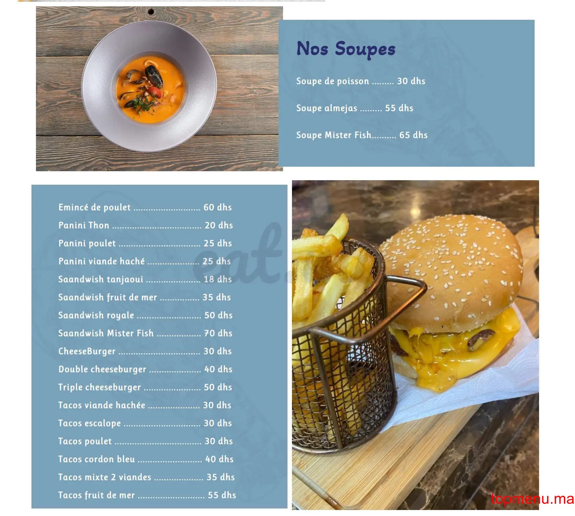 Restaurant Mister Fish menu page 5 Mister Fish menu page 5