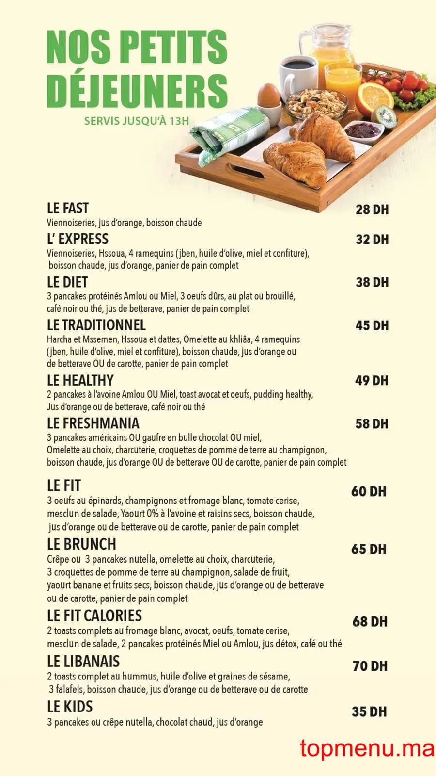 Restaurant Freshmania menu page 1 Freshmania menu page 1