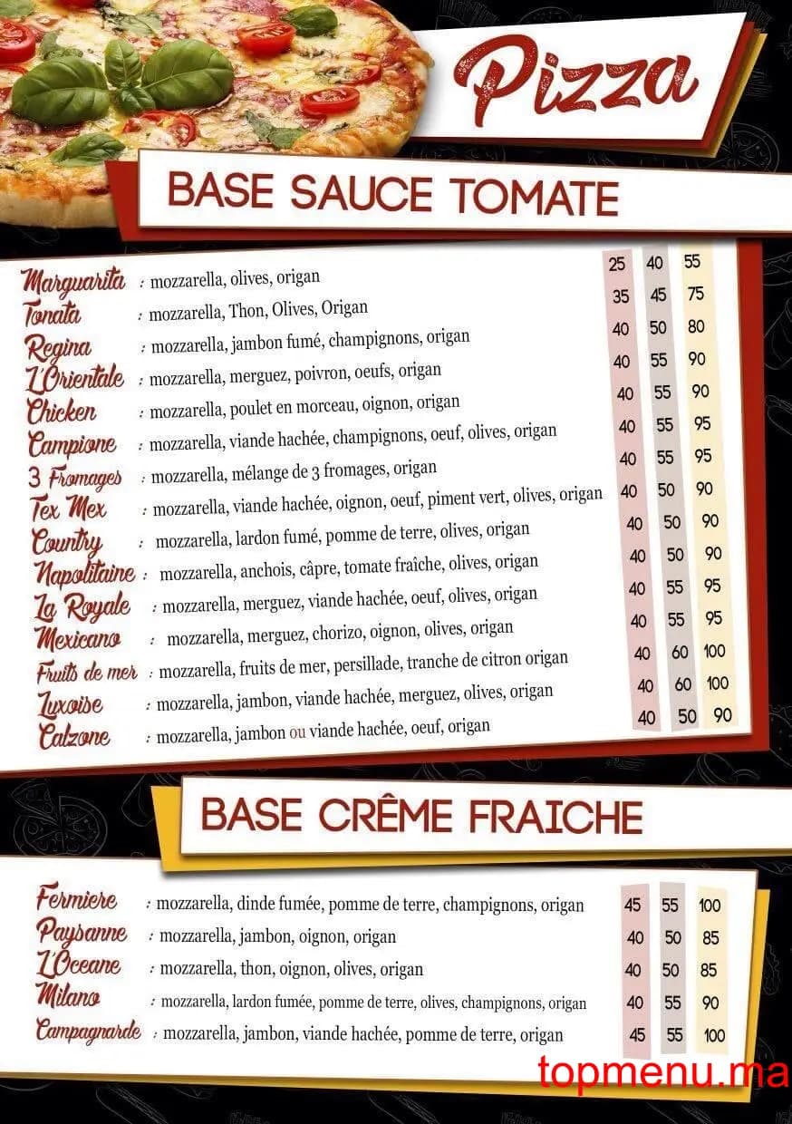 Restaurant Allo Pizza Tacos menu page 1 Allo Pizza Tacos menu page 1