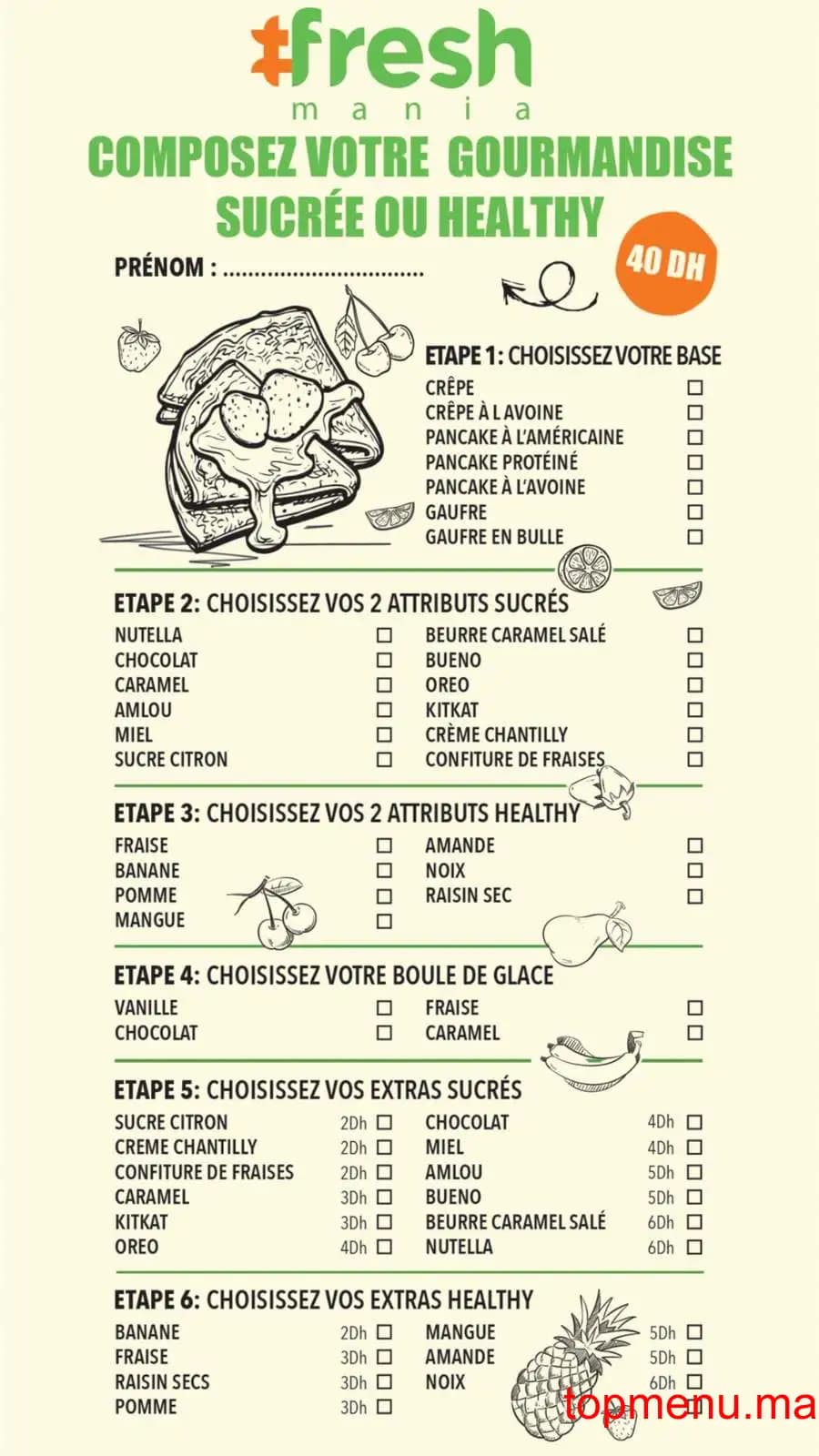 Restaurant Freshmania menu page 7 Freshmania menu page 7