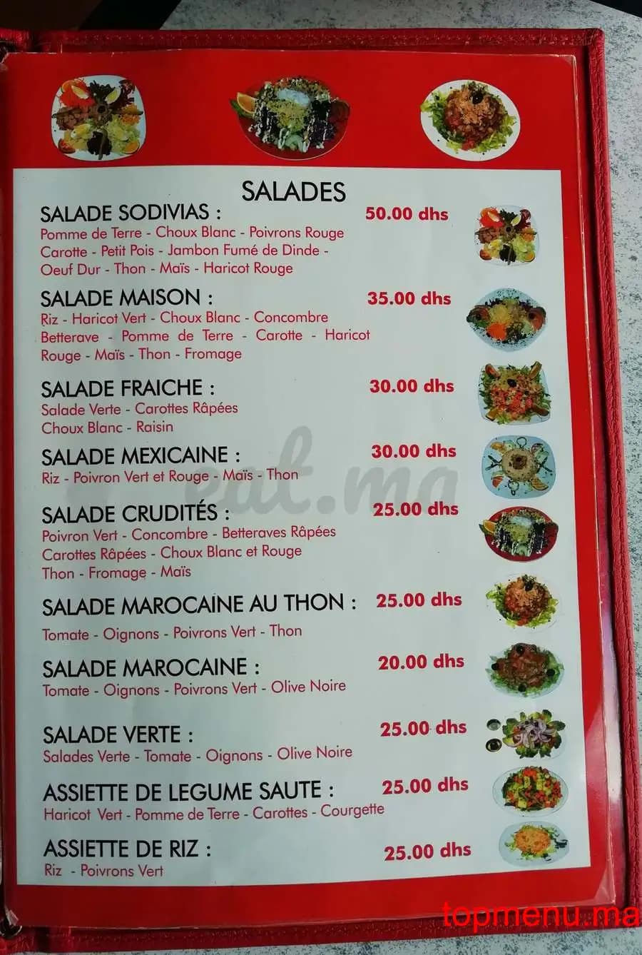 Restaurant Sodivias Café Restaurant menu page 4 Sodivias Café Restaurant menu page 4