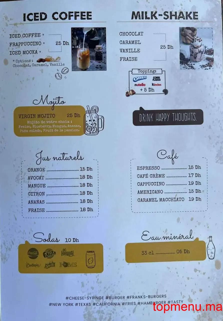 Restaurant Frank’s Burger menu page 2 Frank’s Burger menu page 2