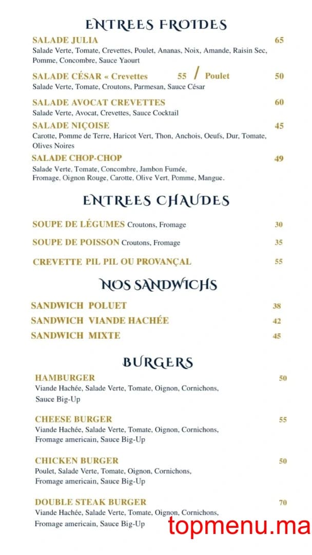 Restaurant Julia D coffee menu page 6 Julia D coffee menu page 6