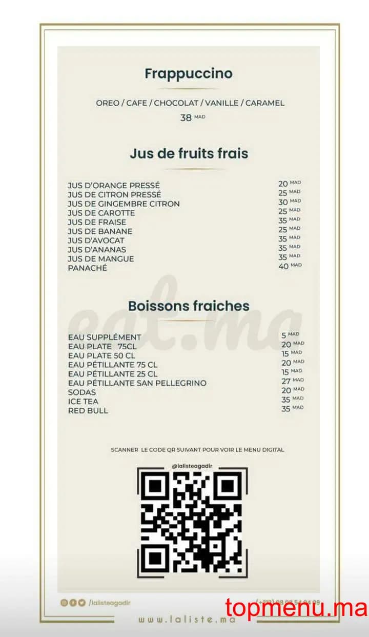 Restaurant La liste Agadir menu page 9 La liste Agadir menu page 9