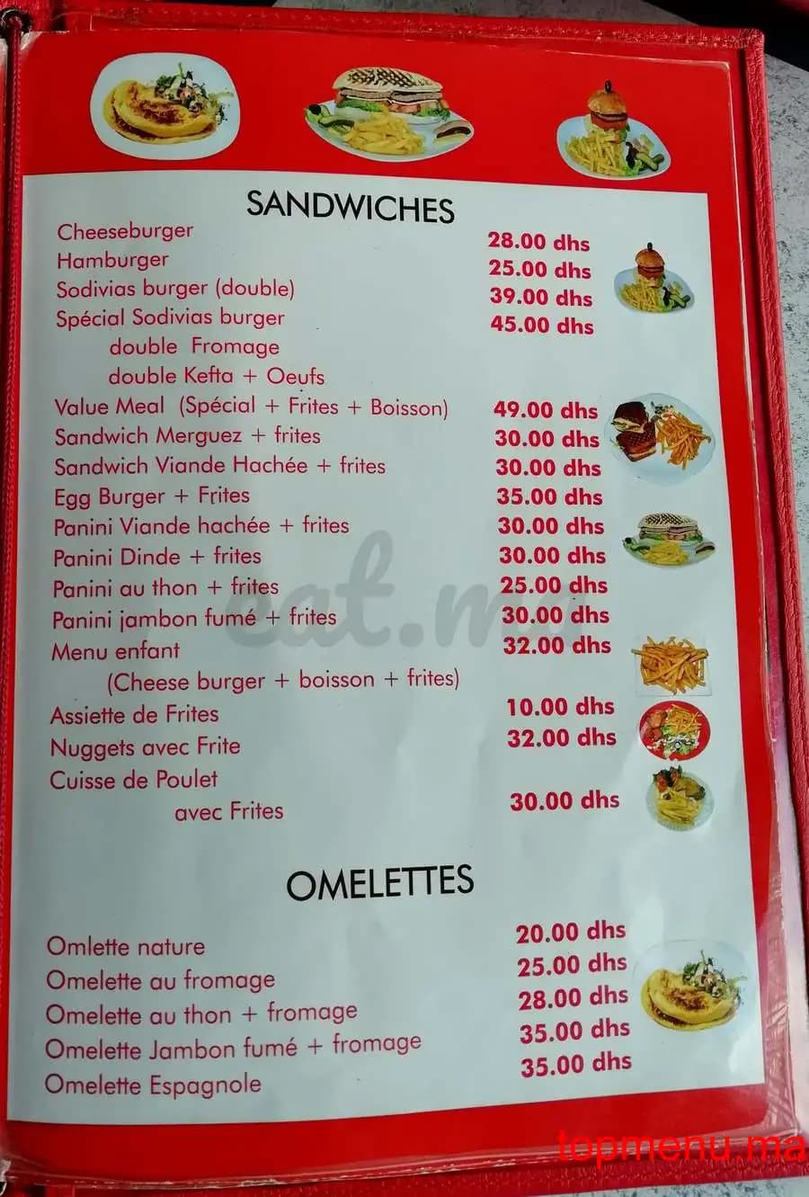 Restaurant Sodivias Café Restaurant menu page 6 Sodivias Café Restaurant menu page 6