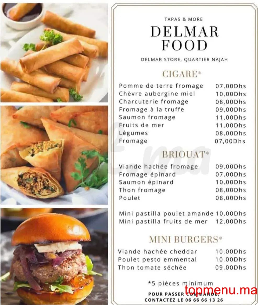 Restaurant Delmar food menu page 3 Delmar food menu page 3