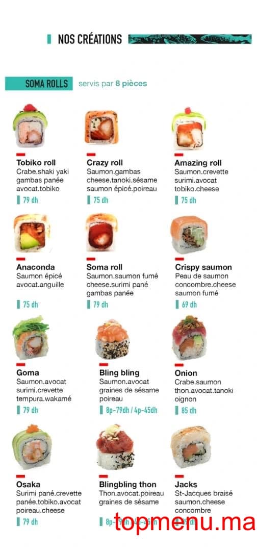 Restaurant Soma Sushi menu page 10 Soma Sushi menu page 10