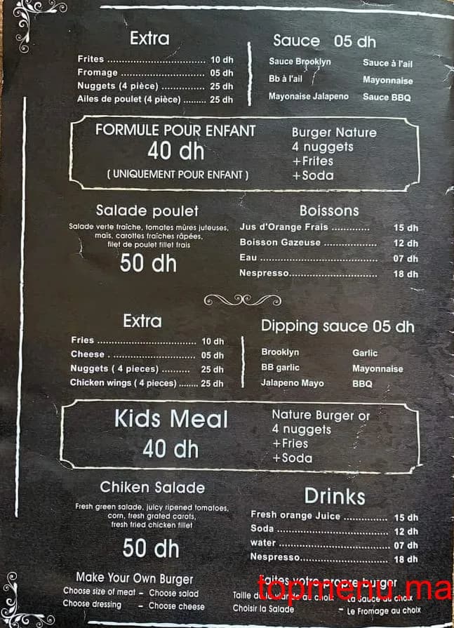 Restaurant Brooklyn Burger menu page 1 Brooklyn Burger menu page 1