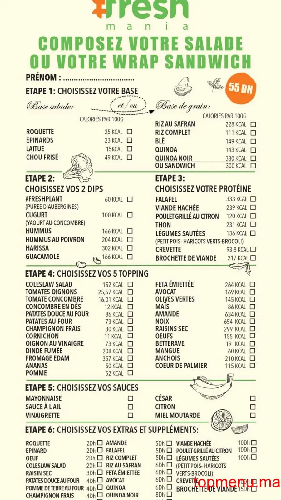 Restaurant Freshmania menu page 4 Freshmania menu page 4