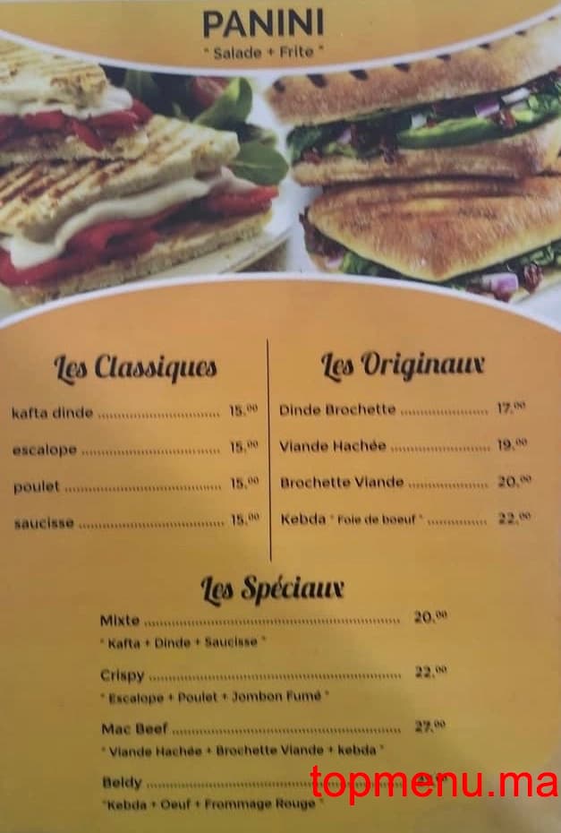 Restaurant Snack Walid menu page 2 Snack Walid menu page 2