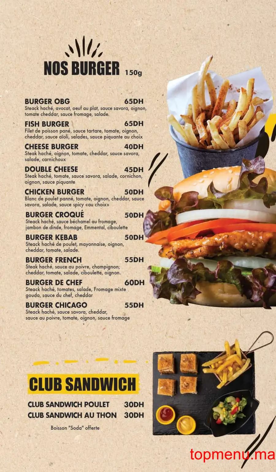 Restaurant Original Burger Grill menu page 2 Original Burger Grill menu page 2