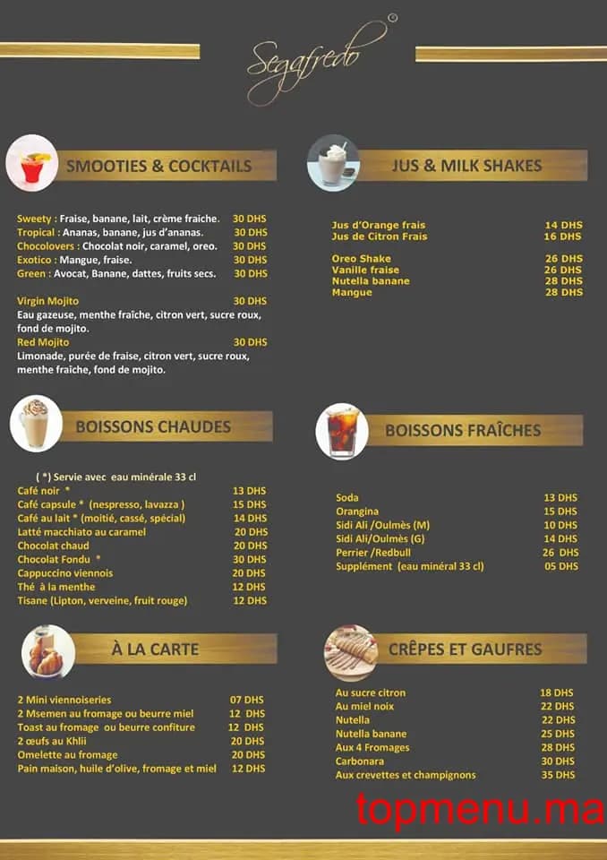 Restaurant Segafredo menu page 6 Segafredo menu page 6