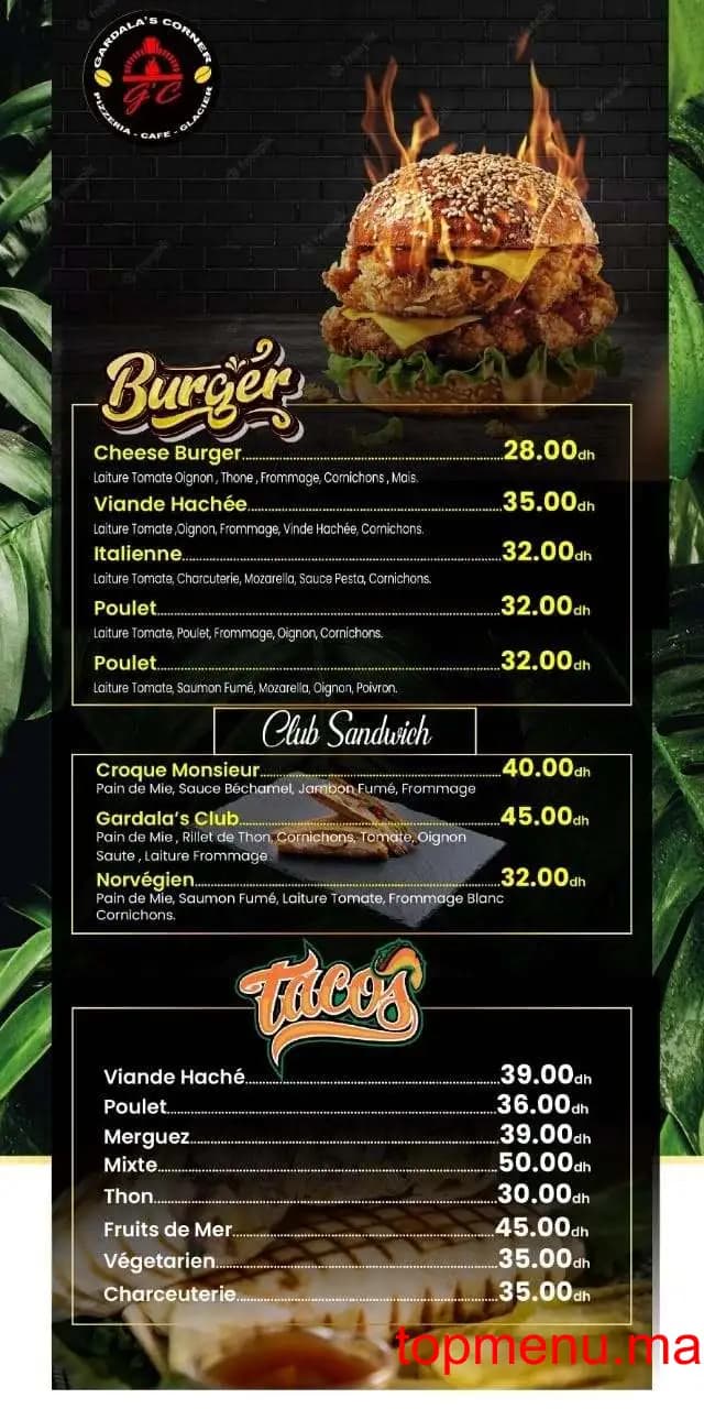 Restaurant Gardala’s Corner menu page 3 Gardala’s Corner menu page 3