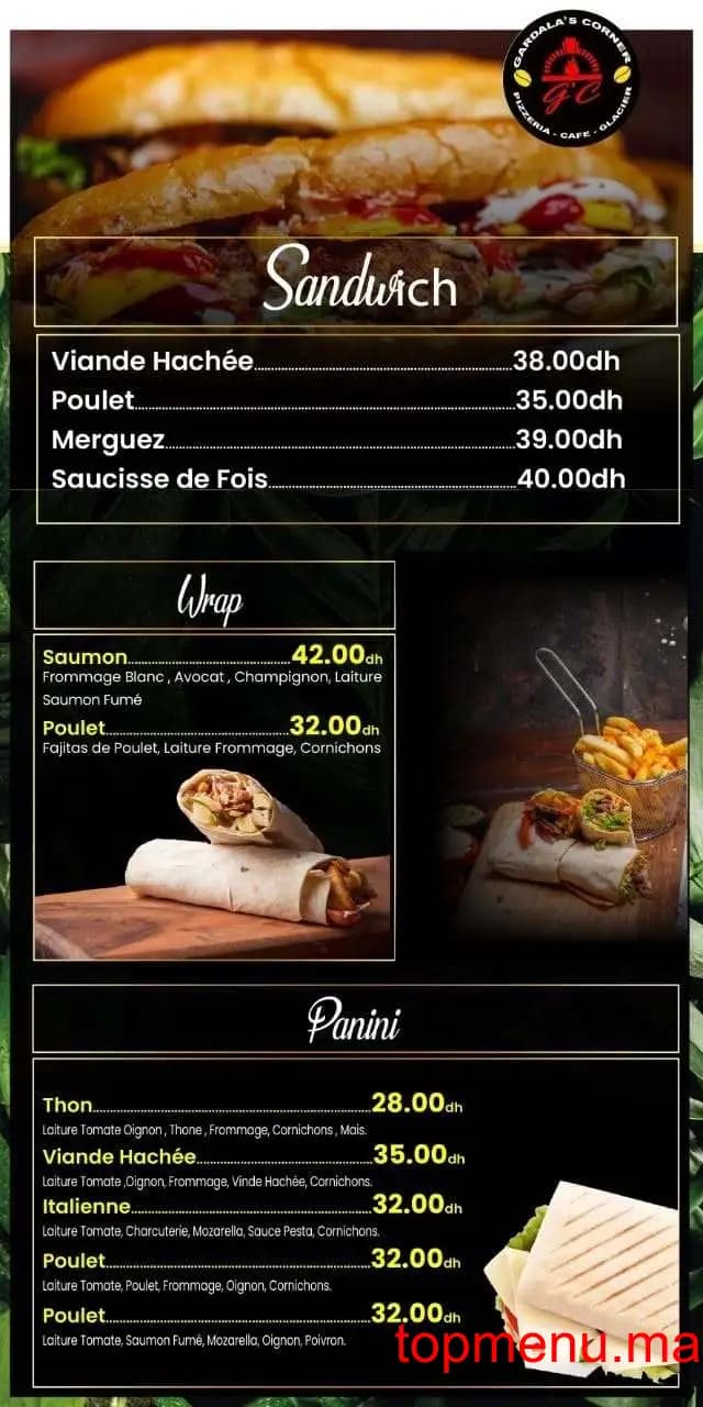 Restaurant Gardala’s Corner menu page 4 Gardala’s Corner menu page 4