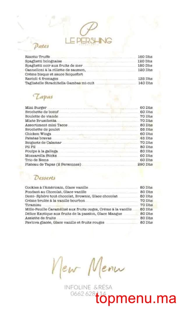 Restaurant Le Pershing menu page 3 Le Pershing menu page 3