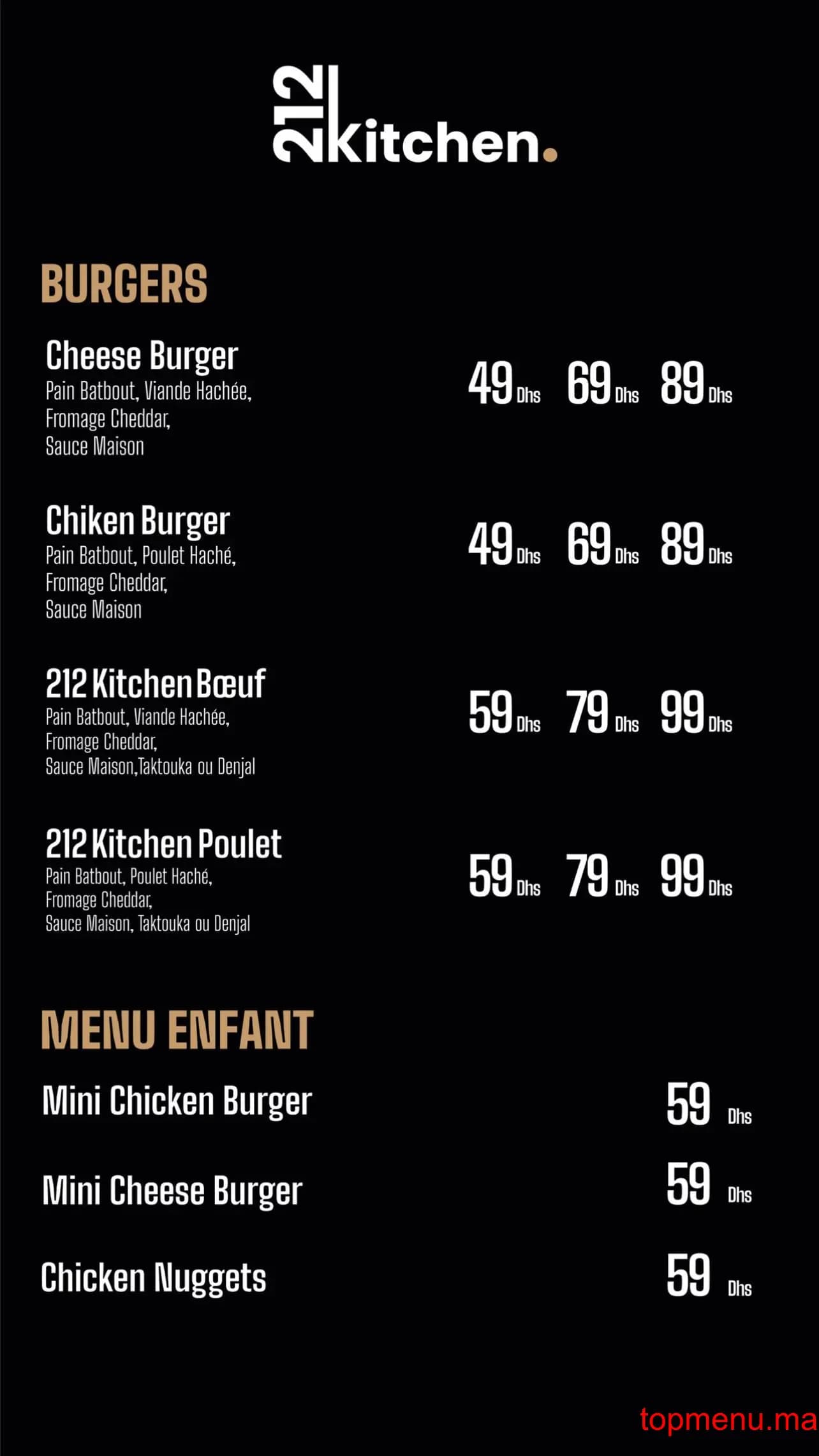 Restaurant 212 Kitchen menu page 3 212 Kitchen menu page 3