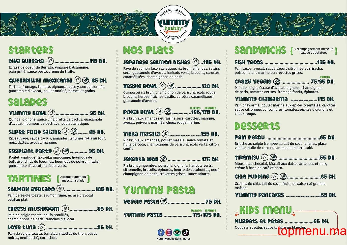 Restaurant Yummy and Healthy menu page 2 Yummy and Healthy menu page 2
