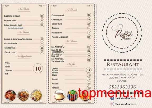 Restaurant Pesca Marina menu page 2 Pesca Marina menu page 2