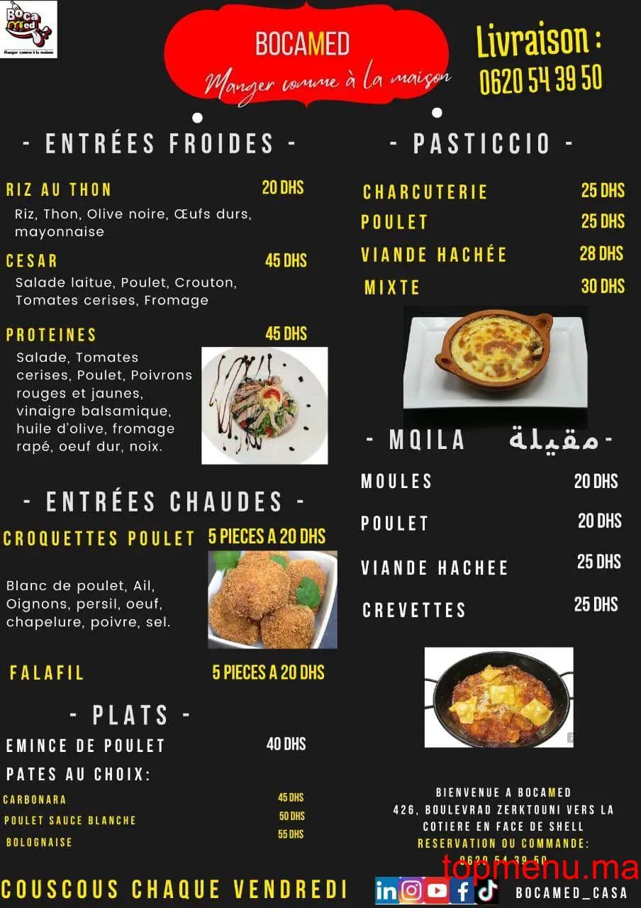 Restaurant BocaMed menu page 2 BocaMed menu page 2