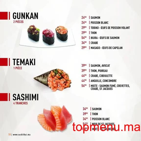 Restaurant Sushi thai menu page 7 Sushi thai menu page 7