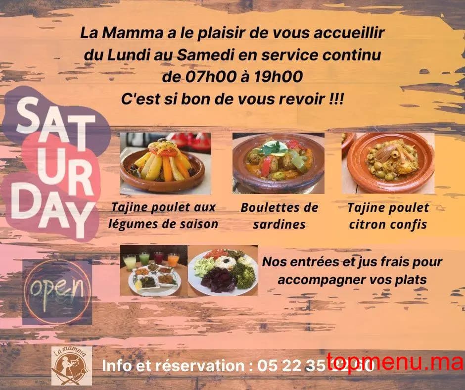 Restaurant La mamma menu page 1 La mamma menu page 1