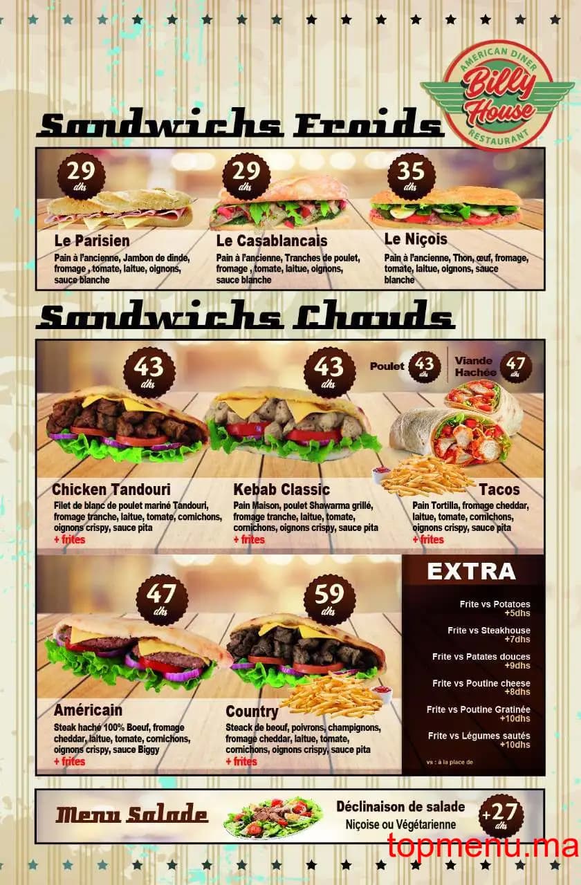 Restaurant Billy House menu page 5 Billy House menu page 5