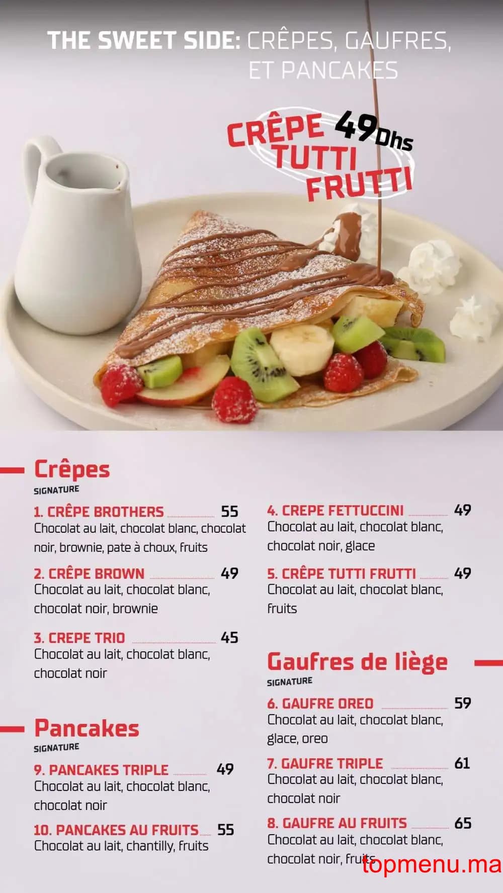 Restaurant Brothers Crêpes & Café menu page 3 Brothers Crêpes & Café menu page 3