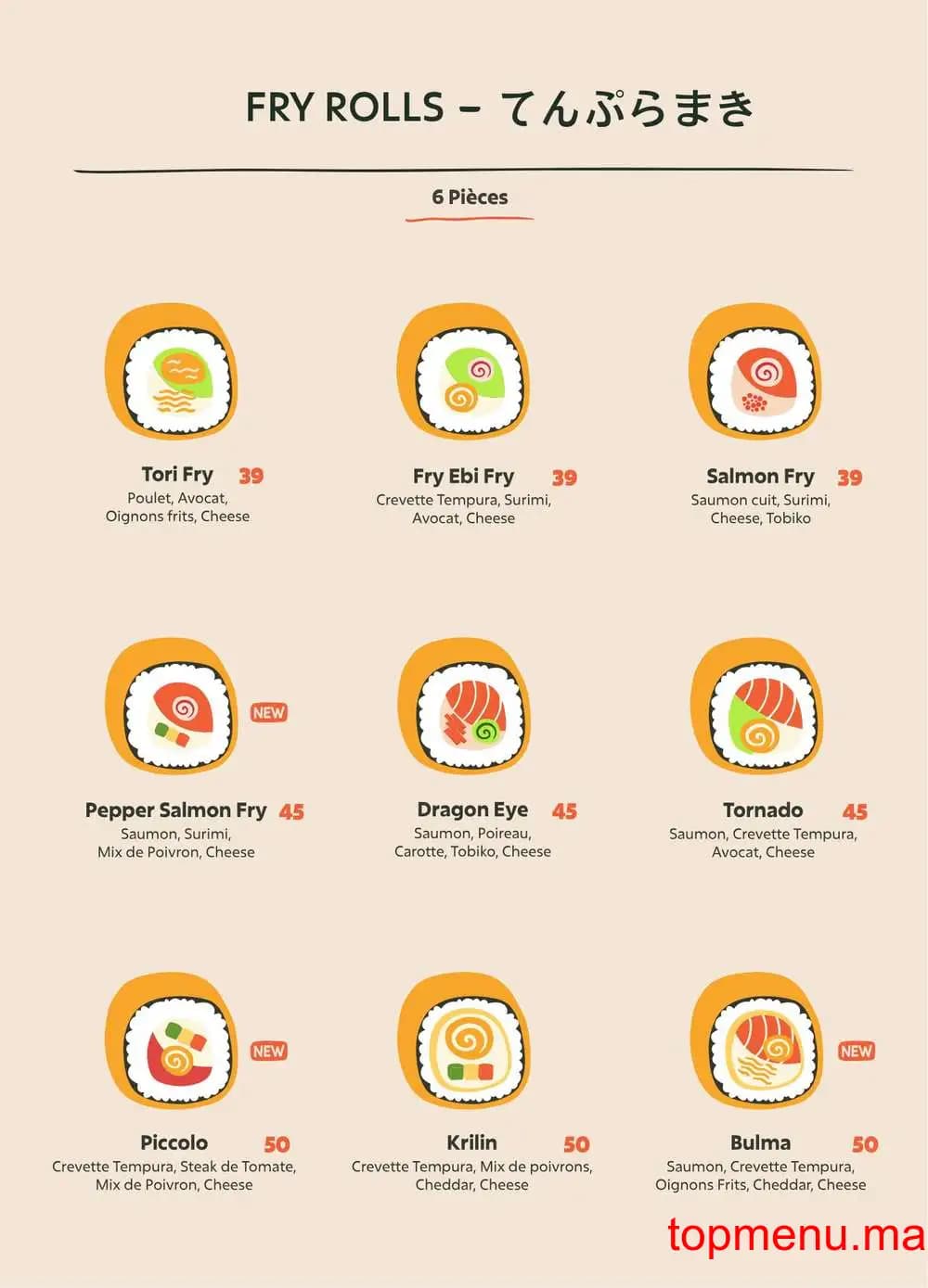 Restaurant Sushi Hiro menu page 9 Sushi Hiro menu page 9