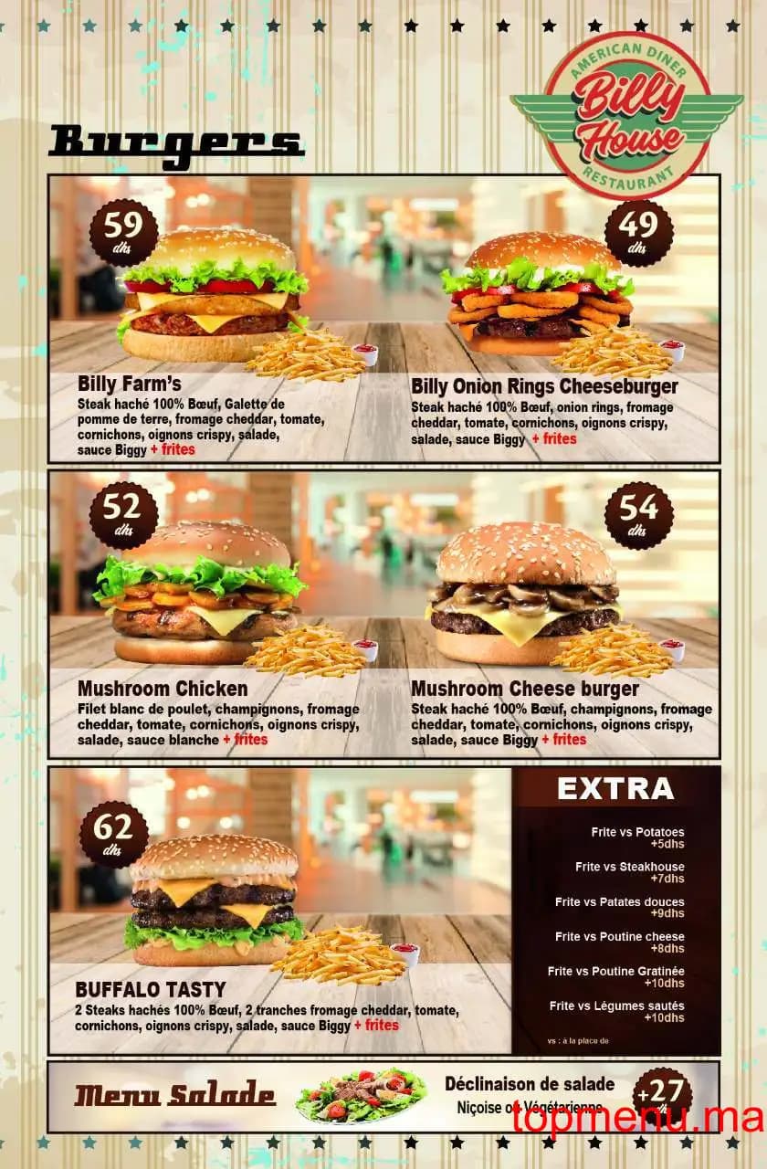 Restaurant Billy House menu page 8 Billy House menu page 8
