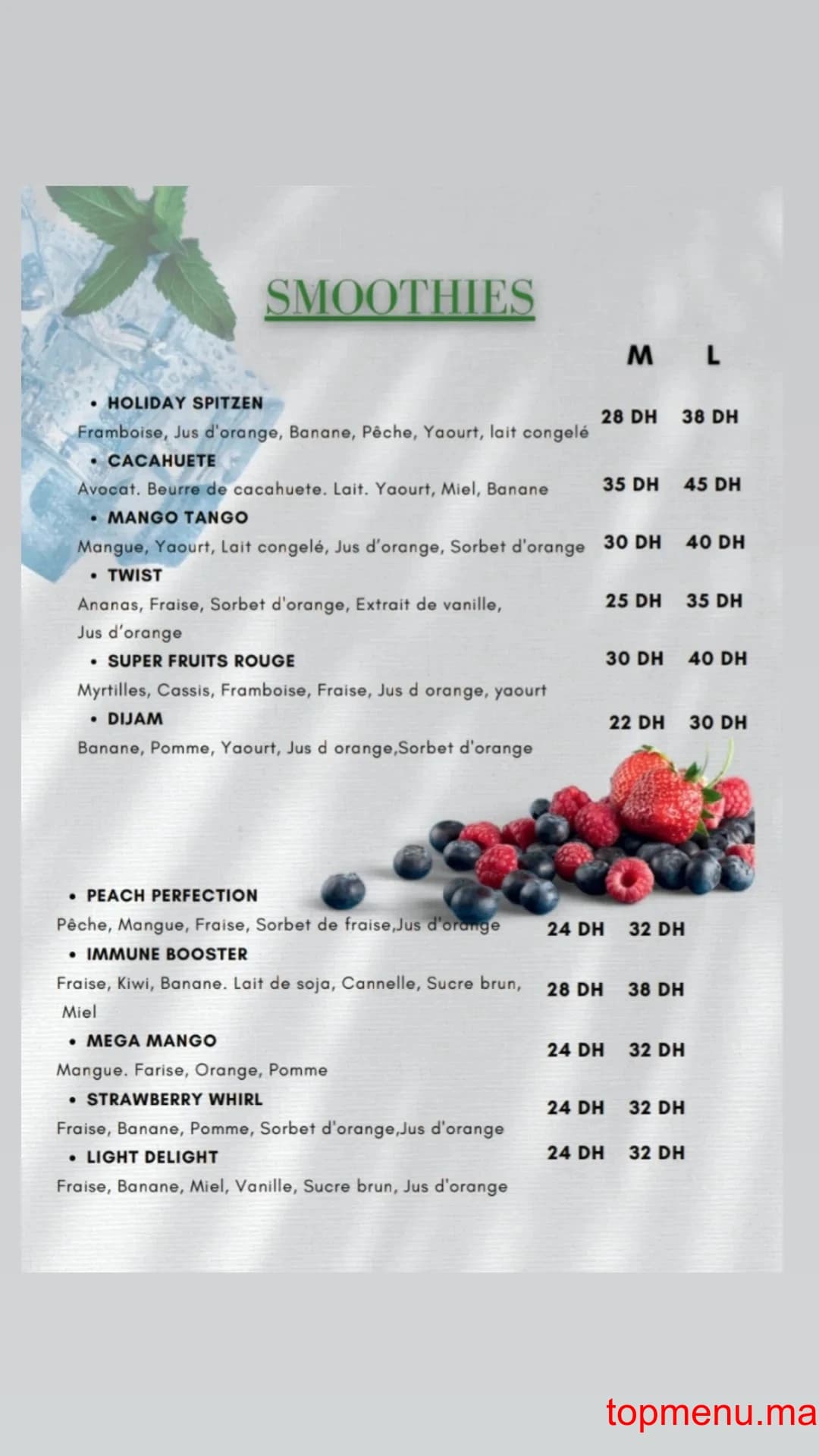 Restaurant Natural Juice Ghandi menu page 7 Natural Juice Ghandi menu page 7