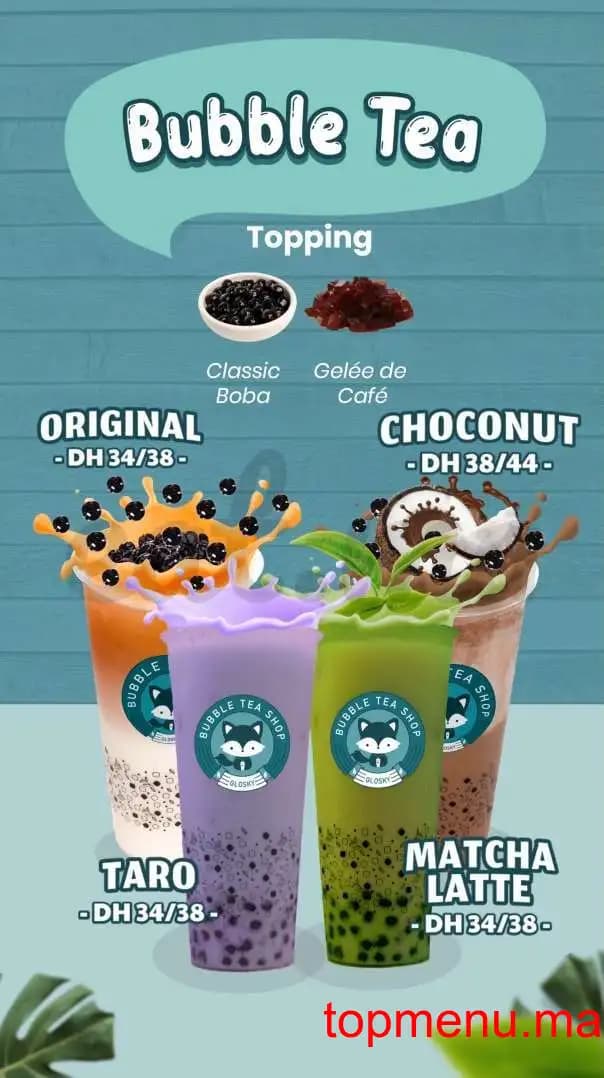 Restaurant Glosky menu page 1 Glosky menu page 1