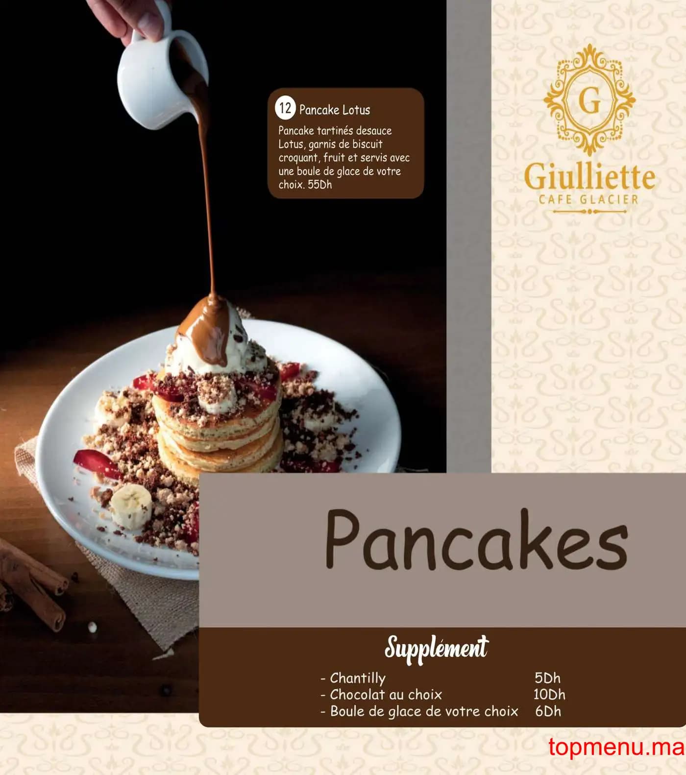 Restaurant Giuliette café glacier menu page 6 Giuliette café glacier menu page 6