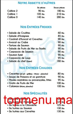 Restaurant Ostrea menu page 4 Ostrea menu page 4
