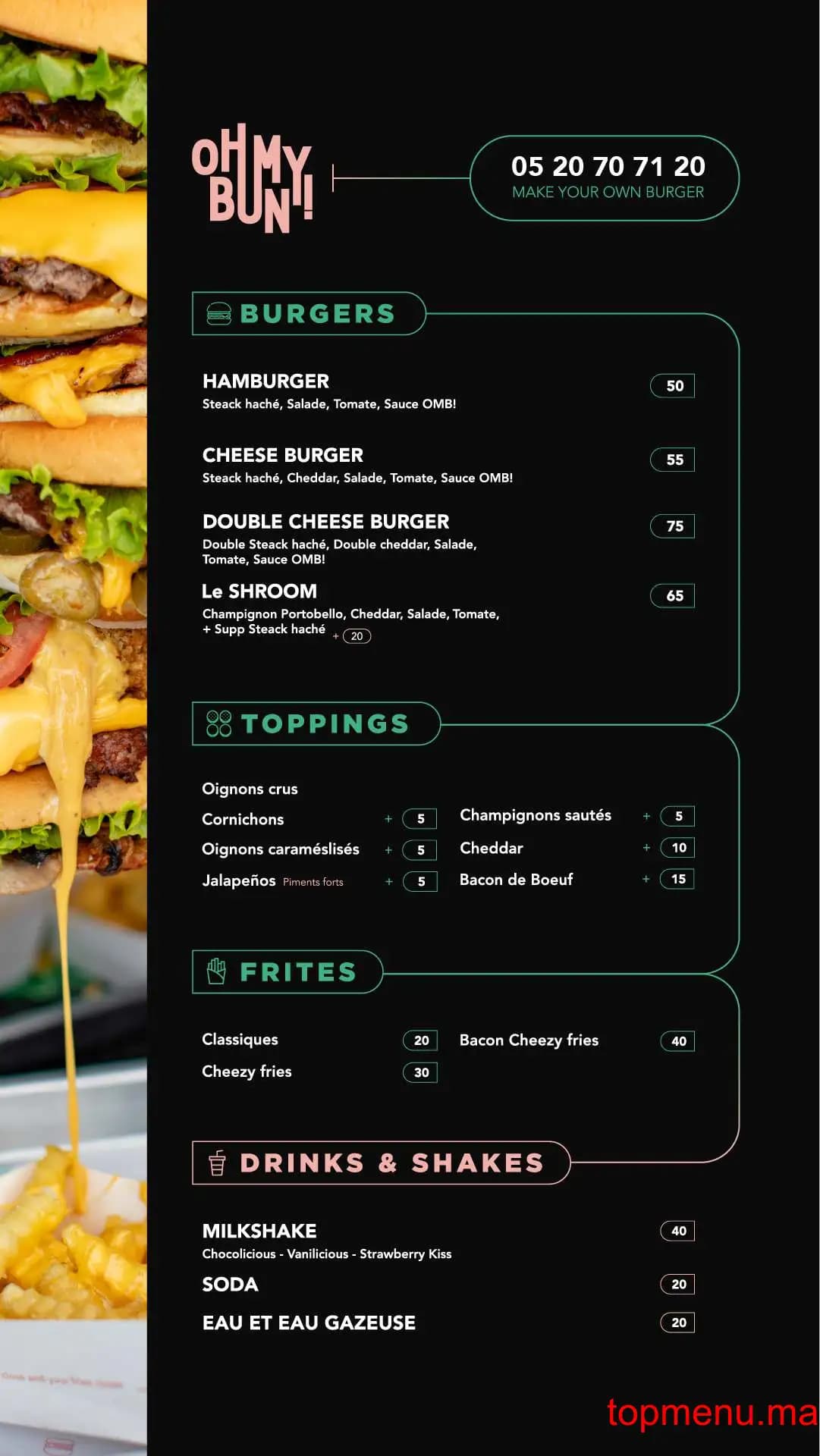 Restaurant Oh My Bun menu page 3 Oh My Bun menu page 3