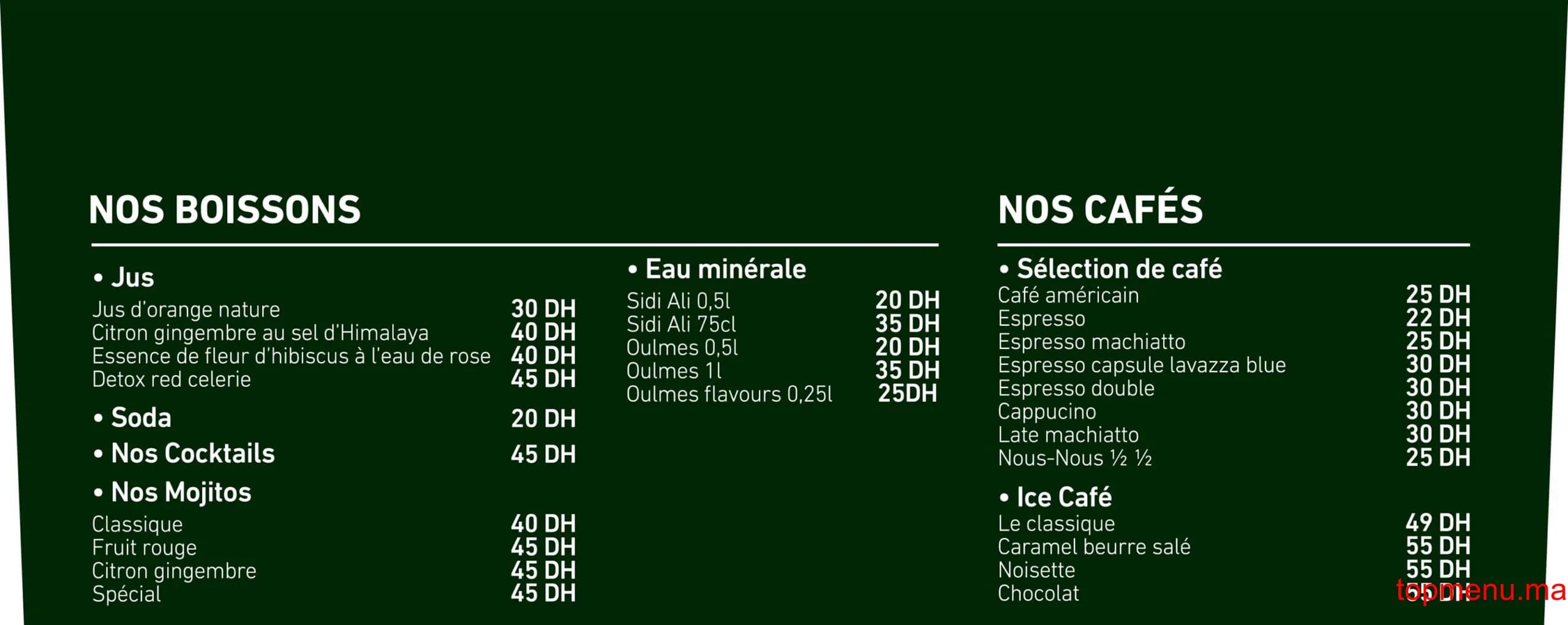 Restaurant La Poêle du Chef menu page 2 La Poêle du Chef menu page 2