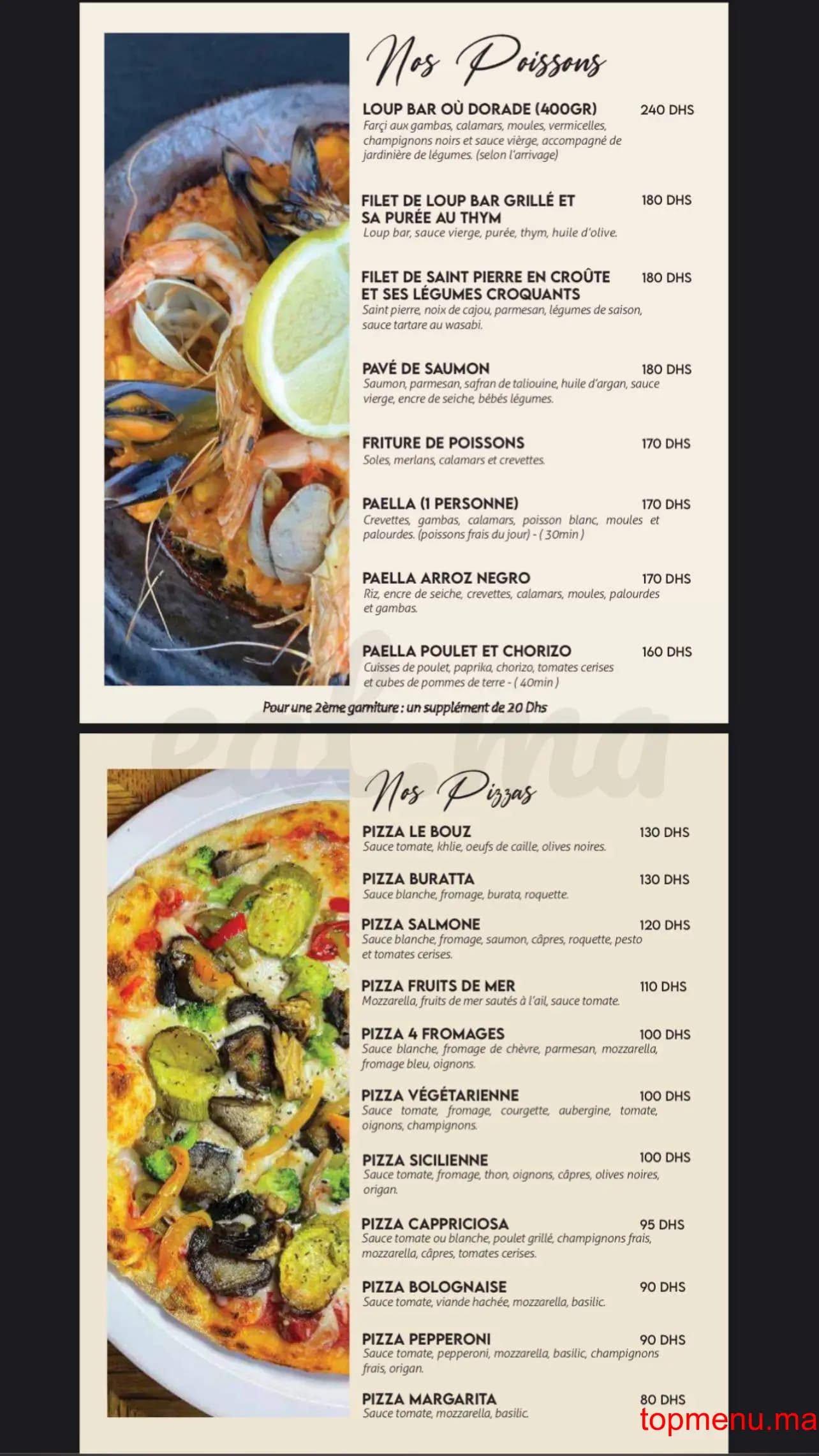 Restaurant le bouz menu page 5 le bouz menu page 5