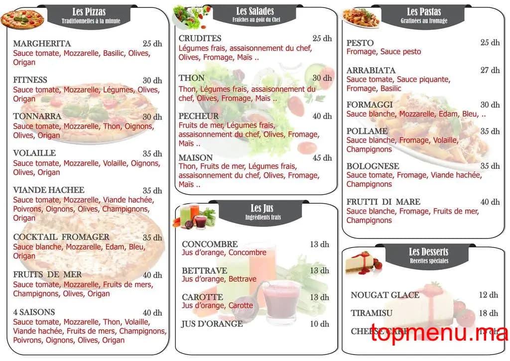 Restaurant Le Rodeo menu page 2 Le Rodeo menu page 2