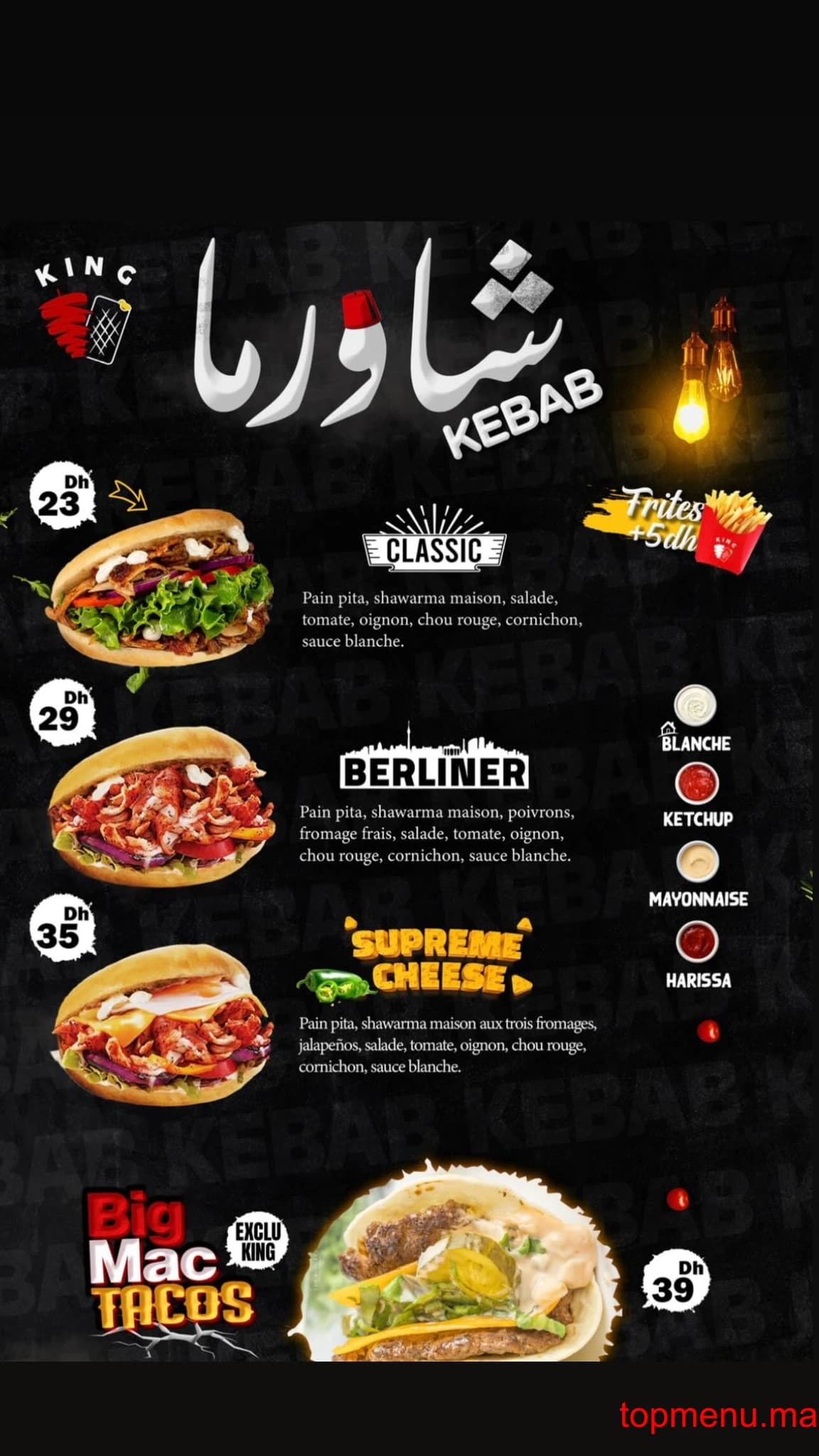Restaurant KingTacos menu page 1 KingTacos menu page 1