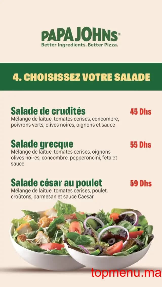 Restaurant Papa John’s Al Qods menu page 7 Papa John’s Al Qods menu page 7