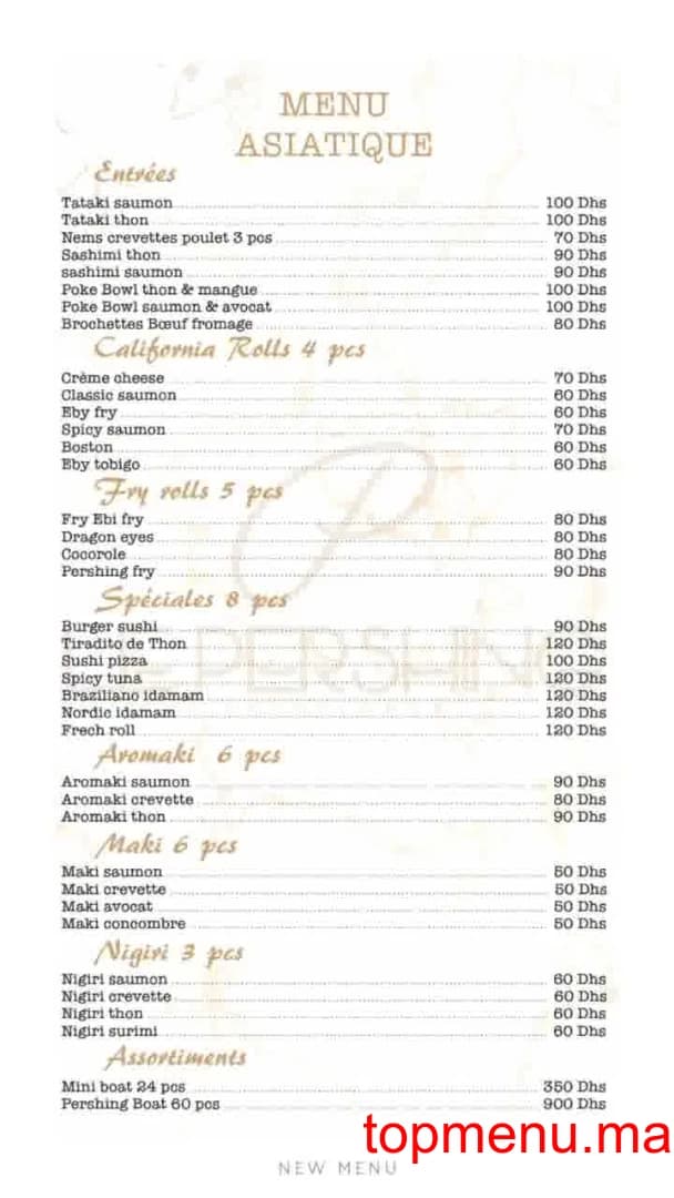Restaurant Le Pershing menu page 2 Le Pershing menu page 2